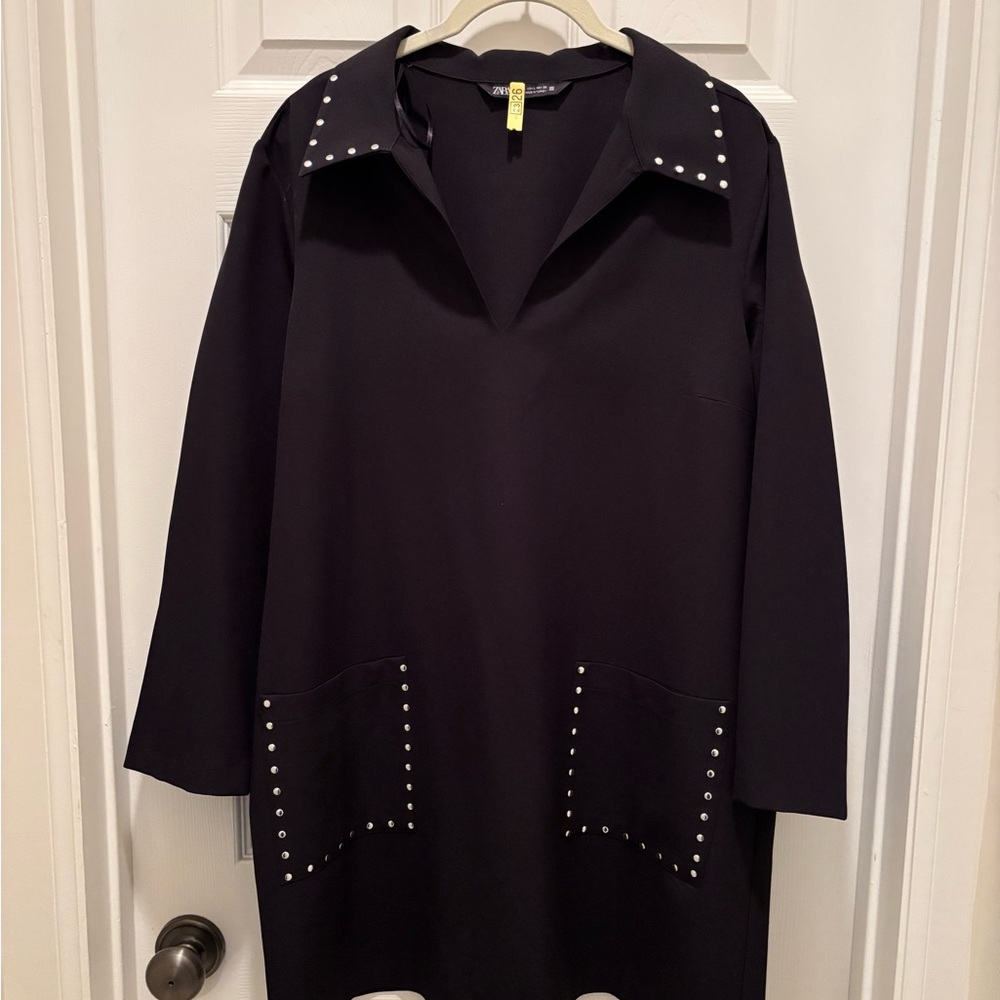 Zara Black Tunic with Stud Accents